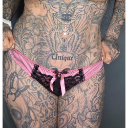 Rosa-schwarzer Tanga...