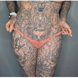 Aprikot Spitzen String...